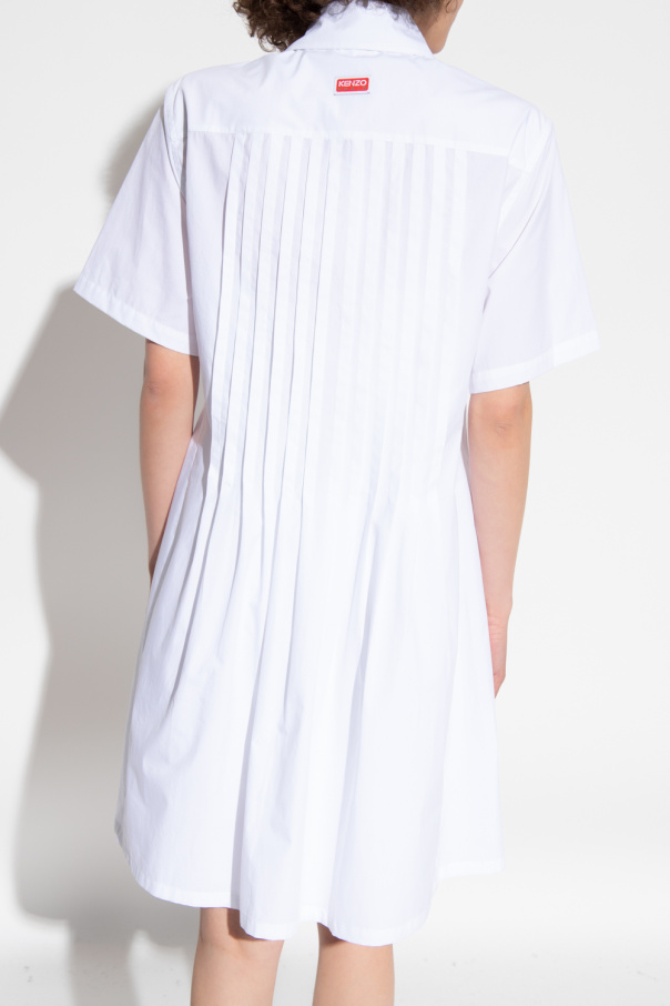 White Pleated shirt dress Kenzo burberry broderie anglaise cotton shirt Biname fmedShops Norway